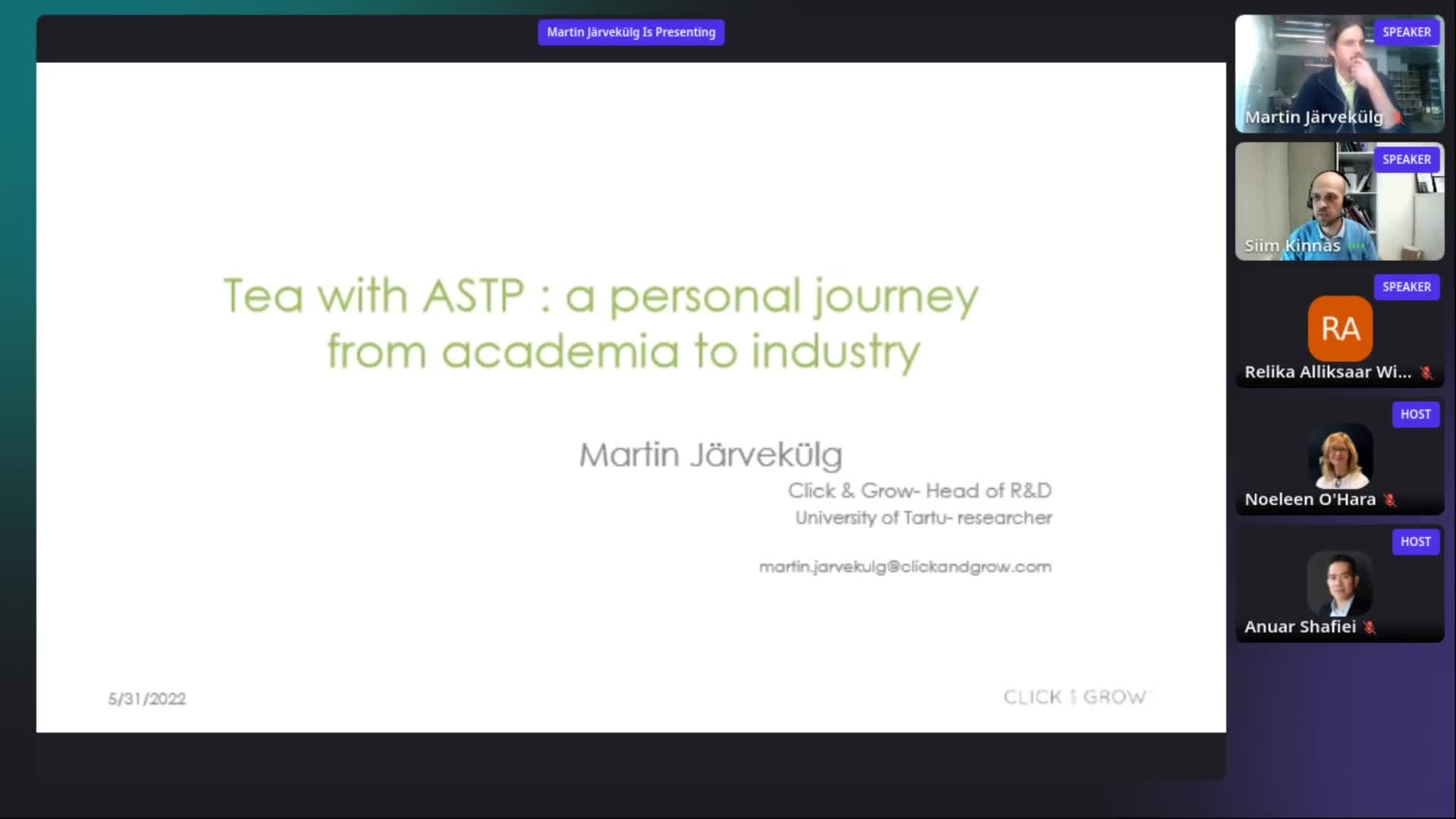 Tea with ASTP: a personal journey from academia to industry