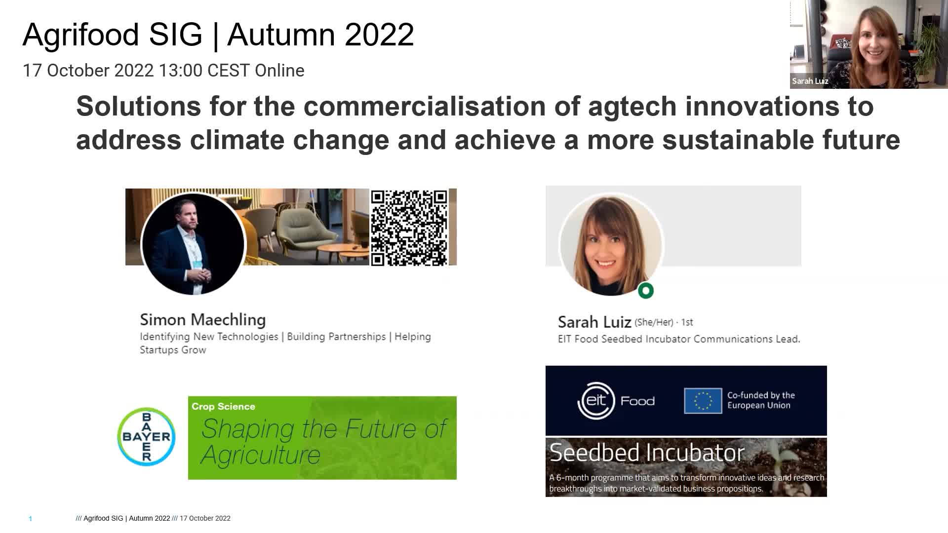 Agrifood SIG Launch meeting